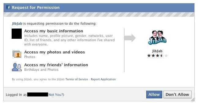 Facebook App Permissions example