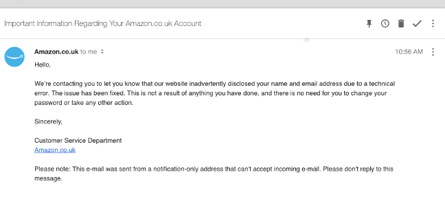 amazon breach email