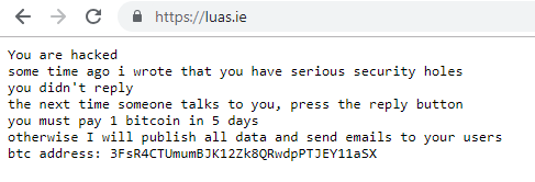Luas Ransomware Messsage