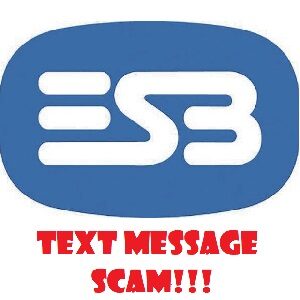 ESB Text Message Scam The ESB logo with the words "Text Message Scam" written beneath